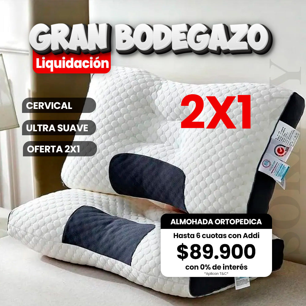 DELUXE ERGONOMIC RELAX Almohada Ortopédica 3d Con Alineación Cervical Perfecta, te brinda las mejores noches de descanso.