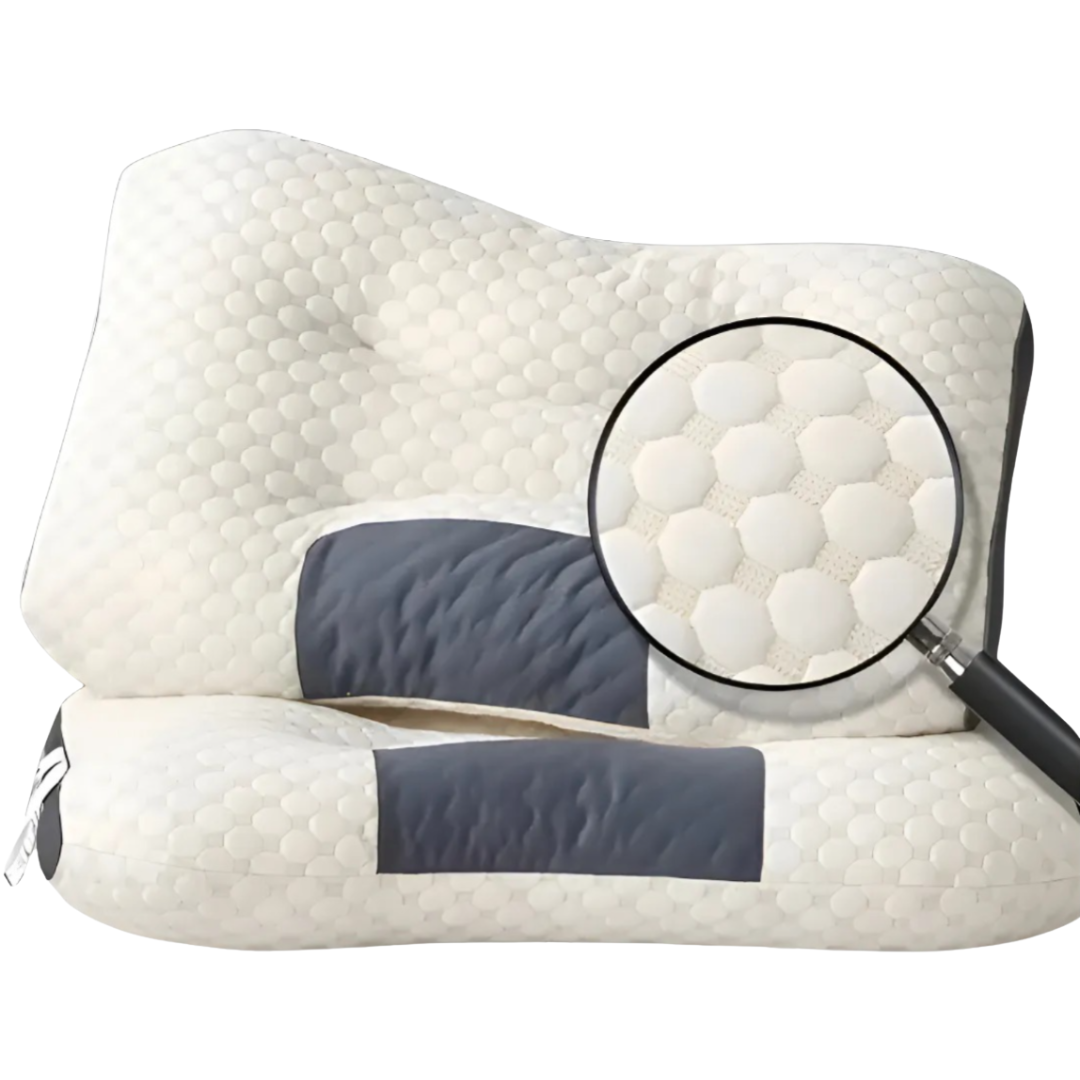 DELUXE ERGONOMIC RELAX Almohada Ortopédica 3d Con Alineación Cervical Perfecta, te brinda las mejores noches de descanso.